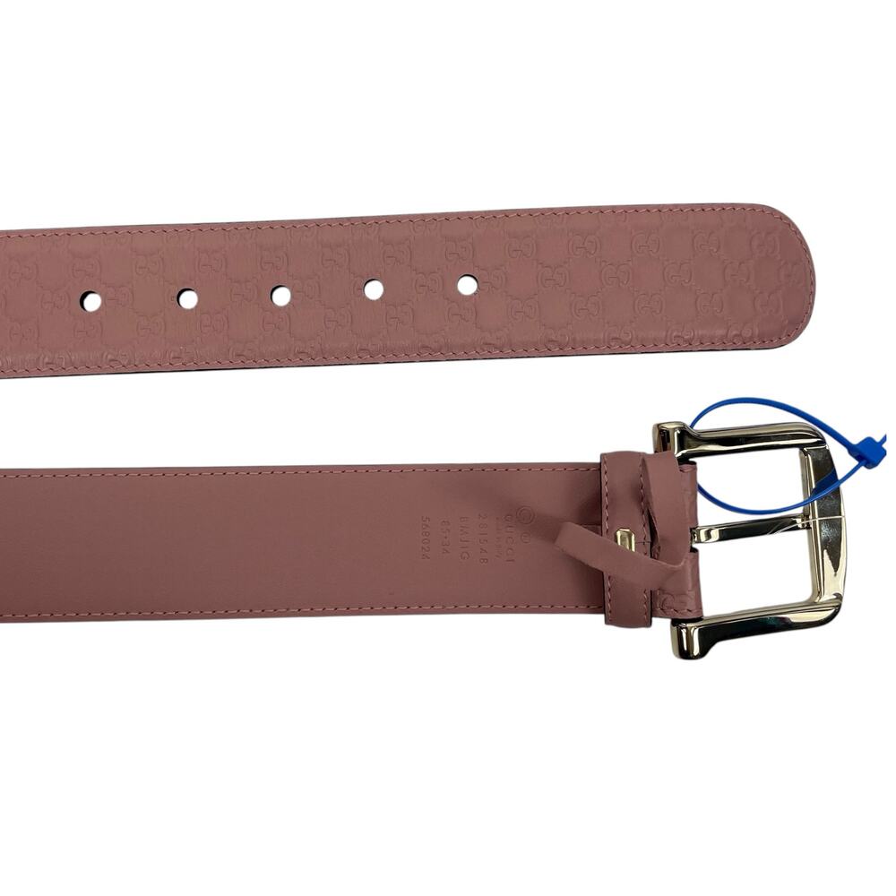 Gucci Microguccissima Monogram Wide Leather Belt Pink Size 85/34 - Picture 10 of 11